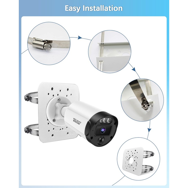 Universal Vertical Pole Corner Mount Bracket for Security Camera, Stainless