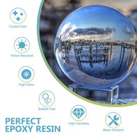 OcePor Epoxy Resin-1 Gallon, Crystal Clear Epoxy Resin Kit, No Yellowing No Bubble Art Resins Casting Resin for Art Crafts, Jewelry Making, Wood & Resin Molds(0.5 Gallon x 2)