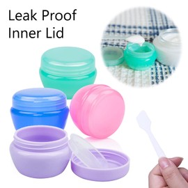 Travel Containers for Toiletries, 6 Pcs 20g Cream Jars with Lids Travel Bottles, Clear Cosmetic Pots Wide-Mouth Leakproof Small Plastic Containers for Makeup Beauty Products Face