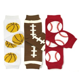 Bowbear Baby 3-Pair Leg Warmers, Basketball, Football, Baseball