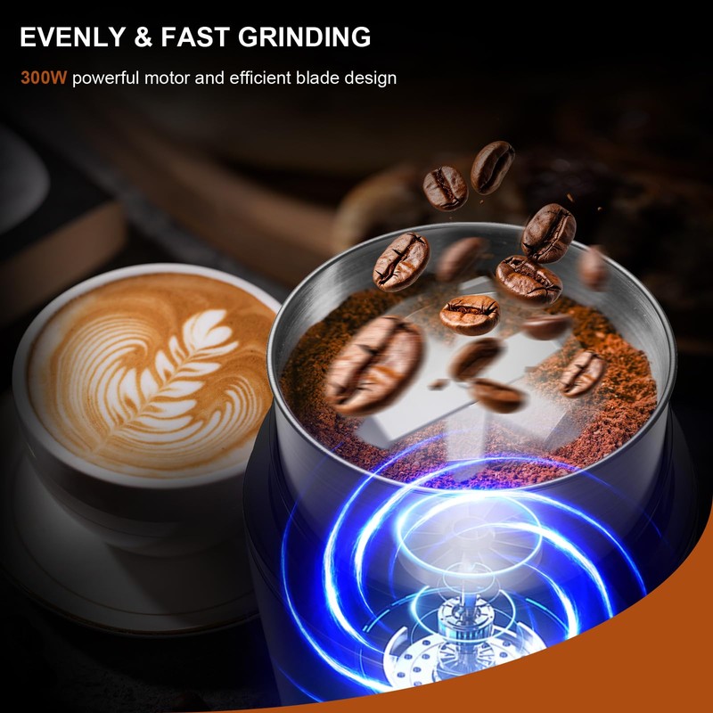 Spice Grinder Electric, Electric Coffee Bean Grinder for Kitchen, Stainless