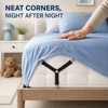 Adjustable Crisscross Bed Sheet Holder Straps with 12 Clips, Black
