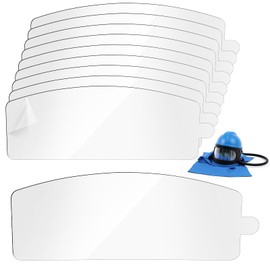 Kingdder 10 Pcs Sandblasting Hood Replacement Outer Lens Air Feed Sandblast Helmet Visors Clear PVC Film Protective Lens Cover Protector for Blue Sandblasting Equipped