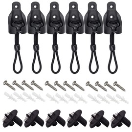 Universal 3-Pack Bungee Pull Ring End Cap Kit,Replacement Shade Parts for Exterior Sun Shades Outdoor/Indoor Roller up Blinds (Black)