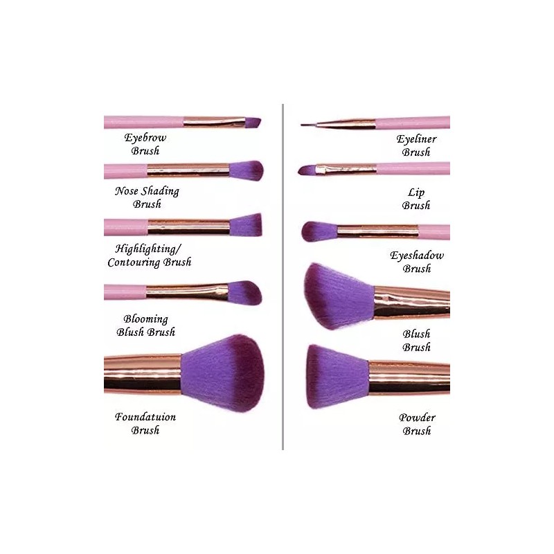 Arrord - Juego De 10 Brochas De Maquillaje Profesionales, Co