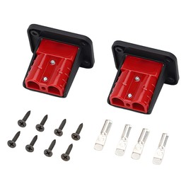 GAOLAOSY 2PCS 50A Battery Quick Connect/Disconnect Kit, Wire Harness Plug with Mount & Cap for 4-16 Gauge Cable, Waterproof 12V-36V Electrical Connector Plug for Car RV Trunk Boat Winch (50A)