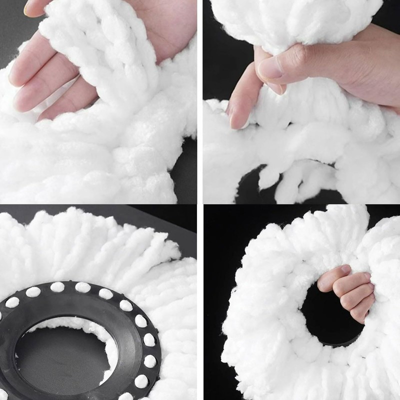 5 Pcs Mop Heads, Spin Mop Heads for Circular Swivel