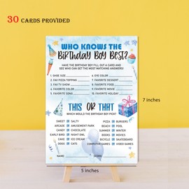 UHADRE Who Knows The Birthday Boy Best Game-Set of 30, Blue Birthday Party Cards, How Well Do You Know The Birthday Boy, Boy Birthday Party Game, Birthday Questionnaire, Birthday Party Ideas-WKBB01