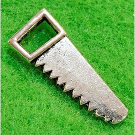 20-Pcs. Antique Silver 3D Hand Saw Tool Charms Pendants Findings PR045 - Jewelry Making DIY Crafting Charm Beads for Bracelets