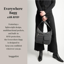 Baggallini Everywhere Bagg - Hobo Crossbody Bag for Women with RFID Wristlet – Water-resistant Travel Bag