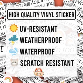 (3Pcs) Work Hard But Make Sure You Enjoy Life Too Sticker Inspirational Self-Love Positive Quote Vinyl Stickers Adult for Laptop Kindle Car Tumbler Water Bottle Mug Notebook - Size 3”x1.3”