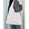 Ponitrack Heart Graphic Cute Tote Bags for Women Aesthetic Crochet