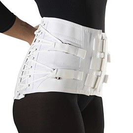Truform-OTC Lumbosacral Support, Spinal Disk Back Brace, Adjustable Front, Short, Large, 42-44 Inch Hip