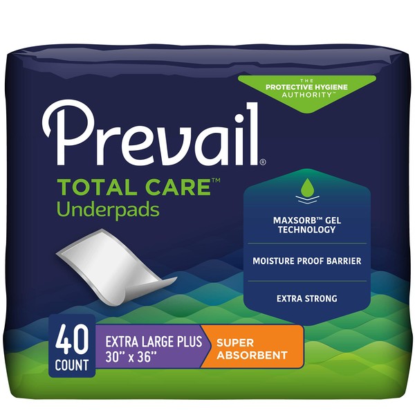 Prevail Proven | Incontinence Underpads | Super Absorbent | 30" X 36" | 10 Count (Pack of 4)
