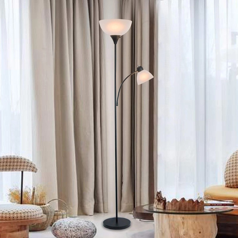 LIGHTACCENTS Adjustable Black Floor Lamp, 72'', Reading Light, Modern Style,