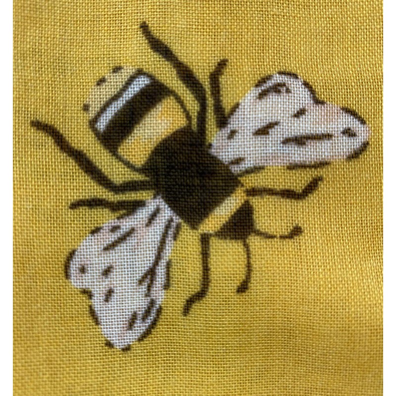 LilyRosa® Bee Scarf Bumble Bees Pattern Design Print Grey Navy