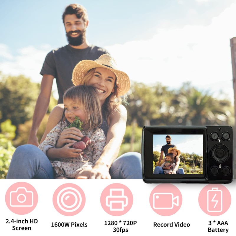 Mini Video Camera, 2.4 Inch LCD Screen, Digital Camera with