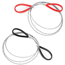 Emergency Wire Saw 2 Pcs, 31.5inch Pocket Wire Saw Outdoor Camping Survival Wire Saw for Hunting, Wire Cutting Tool Tree Wood