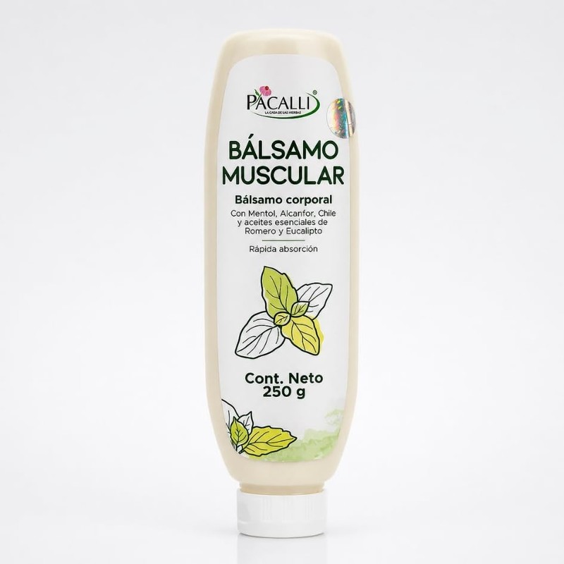 Bálsamo Muscular PACALLI 250 g con ingredientes de origen natural,