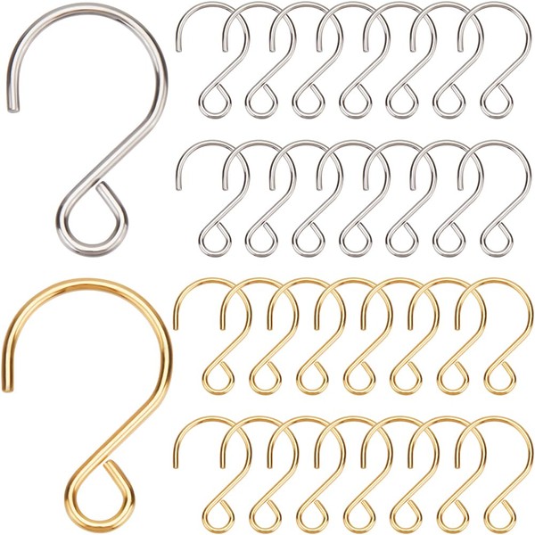 SOFPLATE 1 Box 300pcs S Shaped Hooks Stainless Steel Small