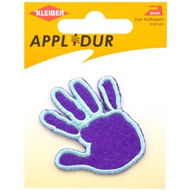 Kleiber Iron On Hand Print Patch-5cm Height-Blue