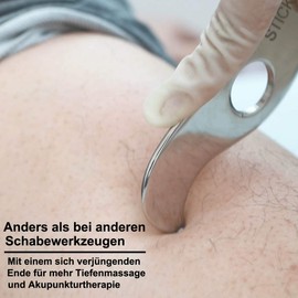 JustSun Gua Sha Scraper Soft Tissue Massage Tools Stainless Steel IASTM Tool for Spa Acupuncture Therapy Reduction Muscle Pain