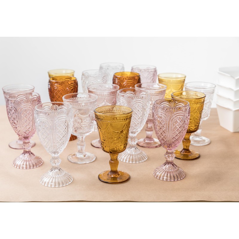 FORTESSA Debutante Vintage Themed Glassware, 10 Ounce Water Goblets (Set