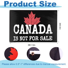 Canada Is Not for Sale Flag, 3x5Ft Canadian Flag Banner Yard Sign Banner Tapestry with 2 Metal Eyelets for Festival Party Holiday (A)