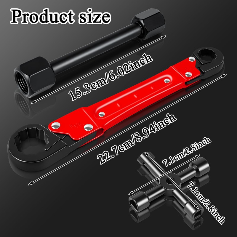 Ponpon Angle Stop Wrench Kit, Plumbing Tools, Angle-on Plumber Wrench