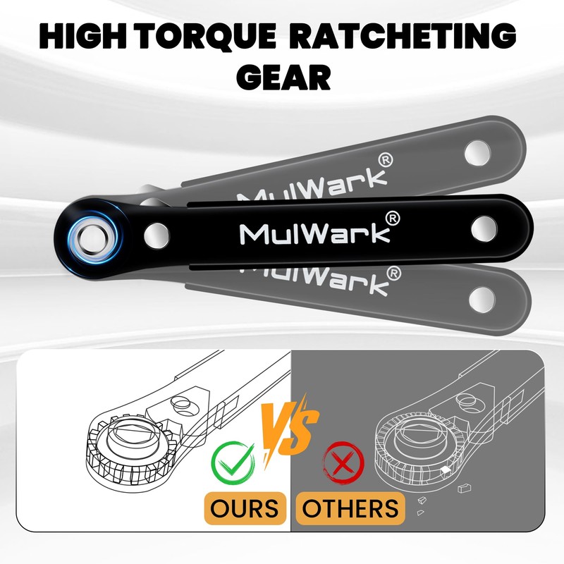 MULWARK 11-Piece Small Screwdriver Set, 1/4" Right Angle Screwdriver with
