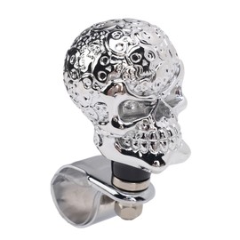 Skull Steering Wheel Turn Knob 3cm Diameter Turn Knob Spinner Booster for Cars Trucks Tractors Boats Silver