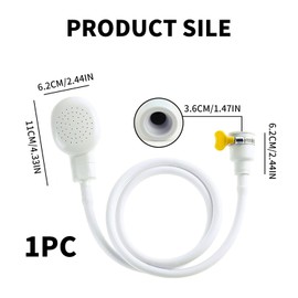 GIONAR 1.3m Single Tap Shower Attachment for Bath taps, Push on Rubber Shower Hose, Portable Handheld Shower Head for Pets, Bath Sink Shower Head Hose, White Tap Shower Attachment for Bath