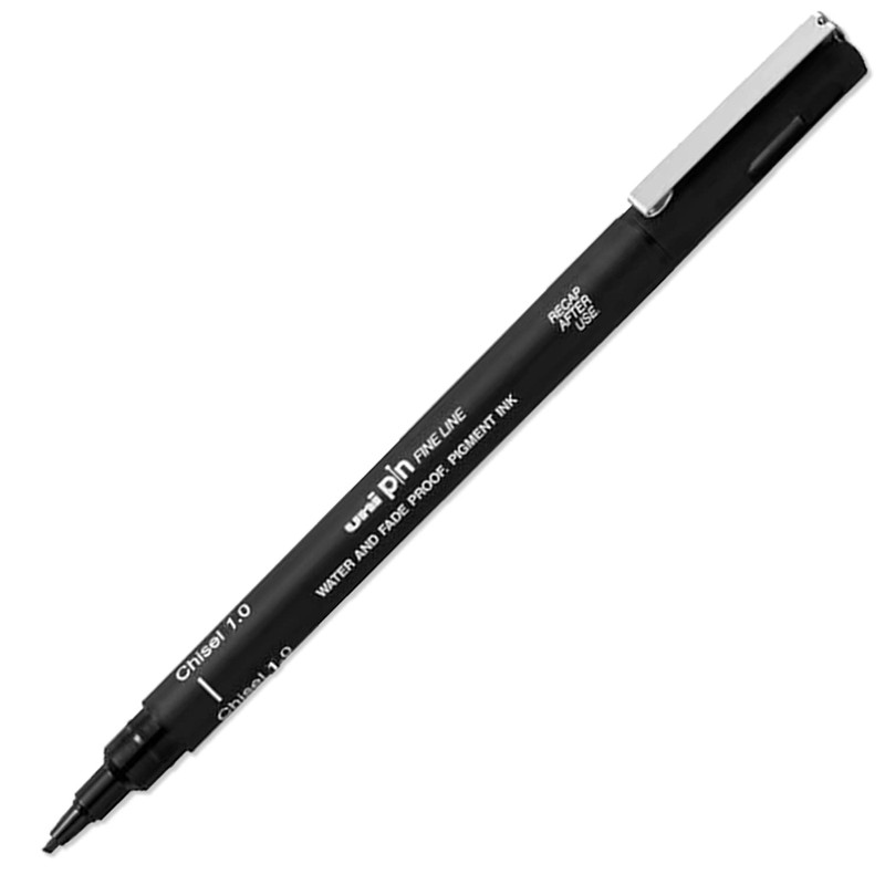 Uni Pin Fineliner Drawing Pens - Chisel Nibs - Black