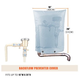 SOKINGCOVER Cubierta de aislamiento de reflujo para prevención de reflujo, 16 pulgadas de ancho x 20 pulgadas de alto con EVA grueso de algodón para evitar reflujo de invierno y congelación (gris)