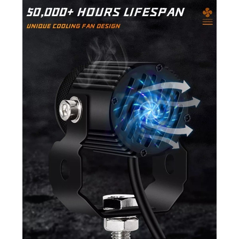 Burkey Par Faros De Lupa 30w*2 Luz Spot Doble Color