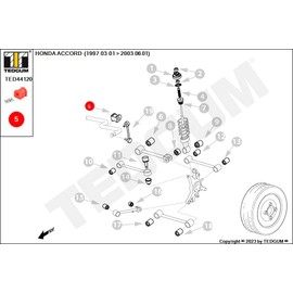 TEDGUM TED44120 POLYURETHANE BUSHING REAR STABILIZER (INNER)