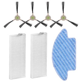 (7 Stück) M210 Ersatzteile kompatibel mit Lefant M210B, M213S, M210S, M210, M213, OKP Life K2, K3, K3A, K4, K5, Roboterstaubsauger, Zubehörset, 2 HEPA-Filter, 4 Seitenbürsten, 1 Wischpad