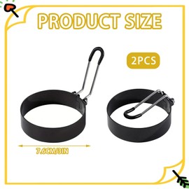 Fried egg mould, 2 pieces egg mould, non-stick round fried egg moulds for the pan, pancake mould, stainless steel egg rings, with scald-proof folding handles, egg ring for fried eggs, meatloaf,