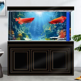 Dtekoj 30 x 12 pulgadas, fondo de acuario con fondo de piso marino natural, efecto 3D, fondo de terrario artístico con 8 cintas de EVA de doble cara