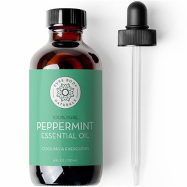 Pure Body Naturals Peppermint Essential Oil, 4 Fl Oz - Pure and Undiluted Mentha Piperita Oil, Therapeutic Grade Aromatherapy Oil for Diffuser, Relaxation and Focus