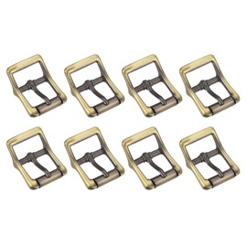 sourcing map Metal Roller Buckle, 8Pcs 7/8 Inch Single Prong Belt Buckle Square Center Bar Buckles for Leather Craft Accessories, Bronze