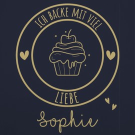 Geschenk mit Namen personalisiert by Shirtracer - Apron - Baking Apron - Ich backe mit viel Liebe I Gift Hobby Baker I Gift Baking, 4 Navy Blue