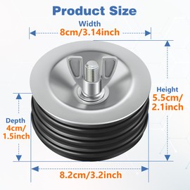 Dreyoo 2 Pcs 3 Inch Sewer Cleanout Cap, Steel Mechanical Test Plug, Sturdy Pipe Plug, Cap for Outside Sewer Pipe with Galvanized Screw and Wing Nut Fit for Most Pipe Sink Pool