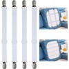 Sofa Cover Holder Straps with Suspenders & Fasteners - Magic