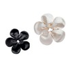 2Pcs Black and White Large Flower Hair Scrunchies, Fabric, 24