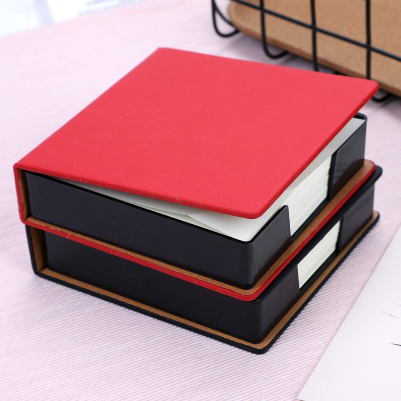 360 Sheets Leather Sticky Notes Holder Notes Cube Block Notes