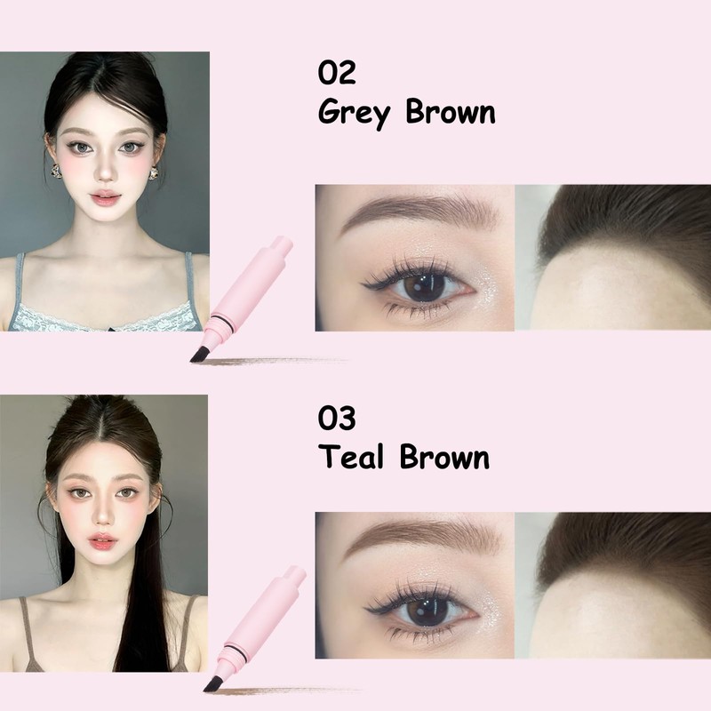 VEECCI Angled Eyebrow Brush Pen - Waterproof Microblading Pencil for