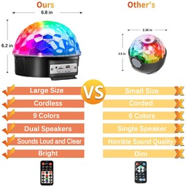 Lights with Music, Large Size 9 Colors LED Lights with Remote Control for Trampoline 16FT 15FT 14FT 12FT 10FT, Sync up to Music for Kids Adults