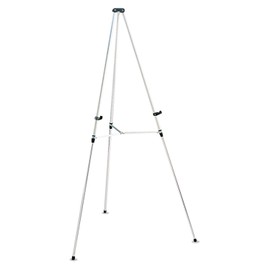 Quartet Easel, Aluminum, Lightweight, Telescoping, 66" Max. Height, Supports 25 lbs, Silver Finish (50E)