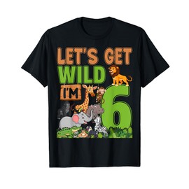 6 Year Old Zoo Birthday Safari Jungle Animal 6th Birthday T-Shirt